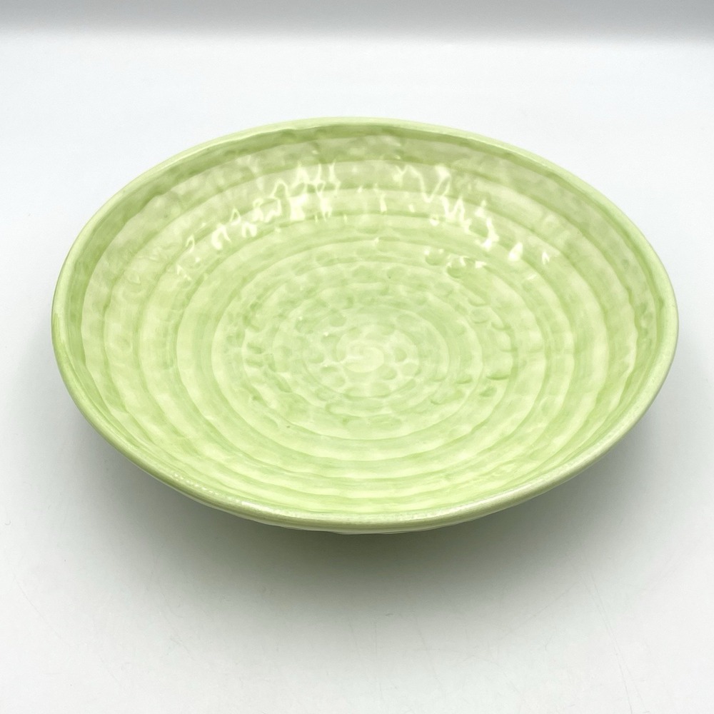 Vintage 1980s Noemi Ceramiche Green Serving Bowl Umbria Italy 9.5" Pottery